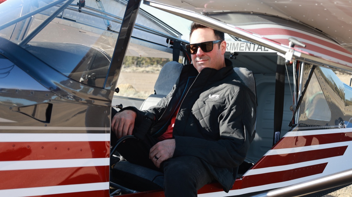 Steve Cox in the cockpit of the Backcountry Bogey